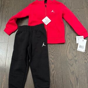 Jordan Kids Red and Black Tracksuit Set